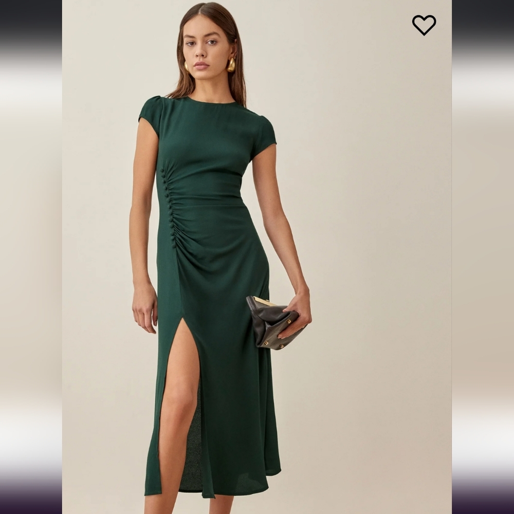 REFORMATION Frasier Dress in Forest, 6P